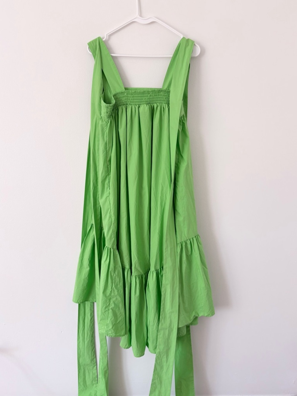 Christopher John Rogers Green Tiered Tie Shoulder High Low Babydoll Dress Small - Picture 13 of 16